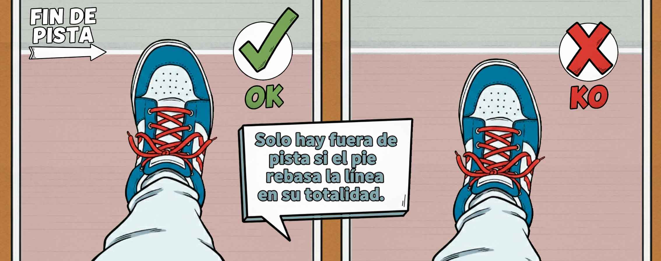 pie fuera de pista